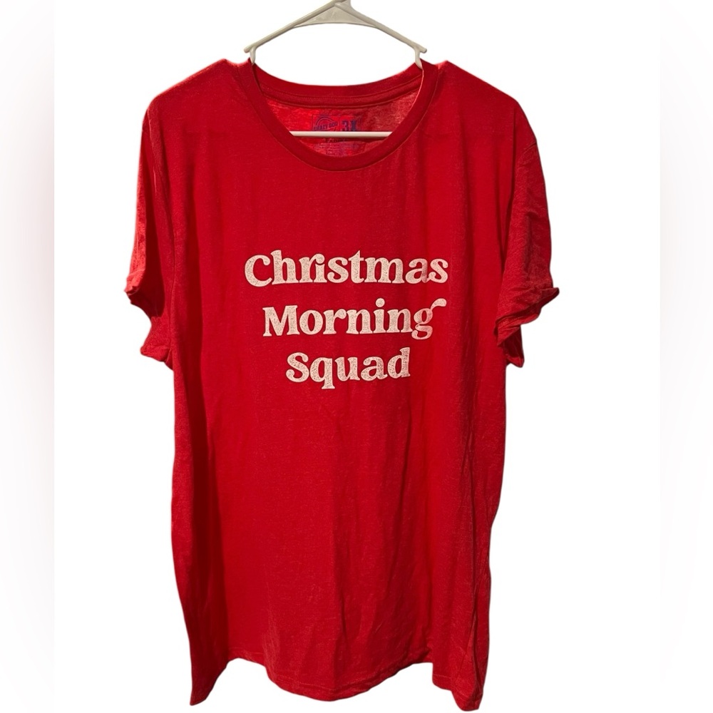 Crazy Dog T-Shirts Christmas Morning Squad Graphic Tee Red Women’s 3X - NWOT